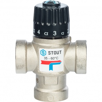 SVM-0010-166020 STOUT Термостатический смесительный клапан для систем отопления и ГВС 3/4"  ВР   35-60°С KV 1,6 фото