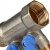 SMB 6201 011202 STOUT Коллектор с шаровыми кранами 1", 2 отвода 1/2" (синие ручки) фото