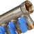 SMB 6201 341203 STOUT Коллектор с шаровыми кранами 3/4", 3 отвода 1/2" (синие ручки) фото
