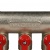 SMB 6200 011203 STOUT Коллектор с шаровыми кранами 1", 3 отвода 1/2" (красные ручки) фото